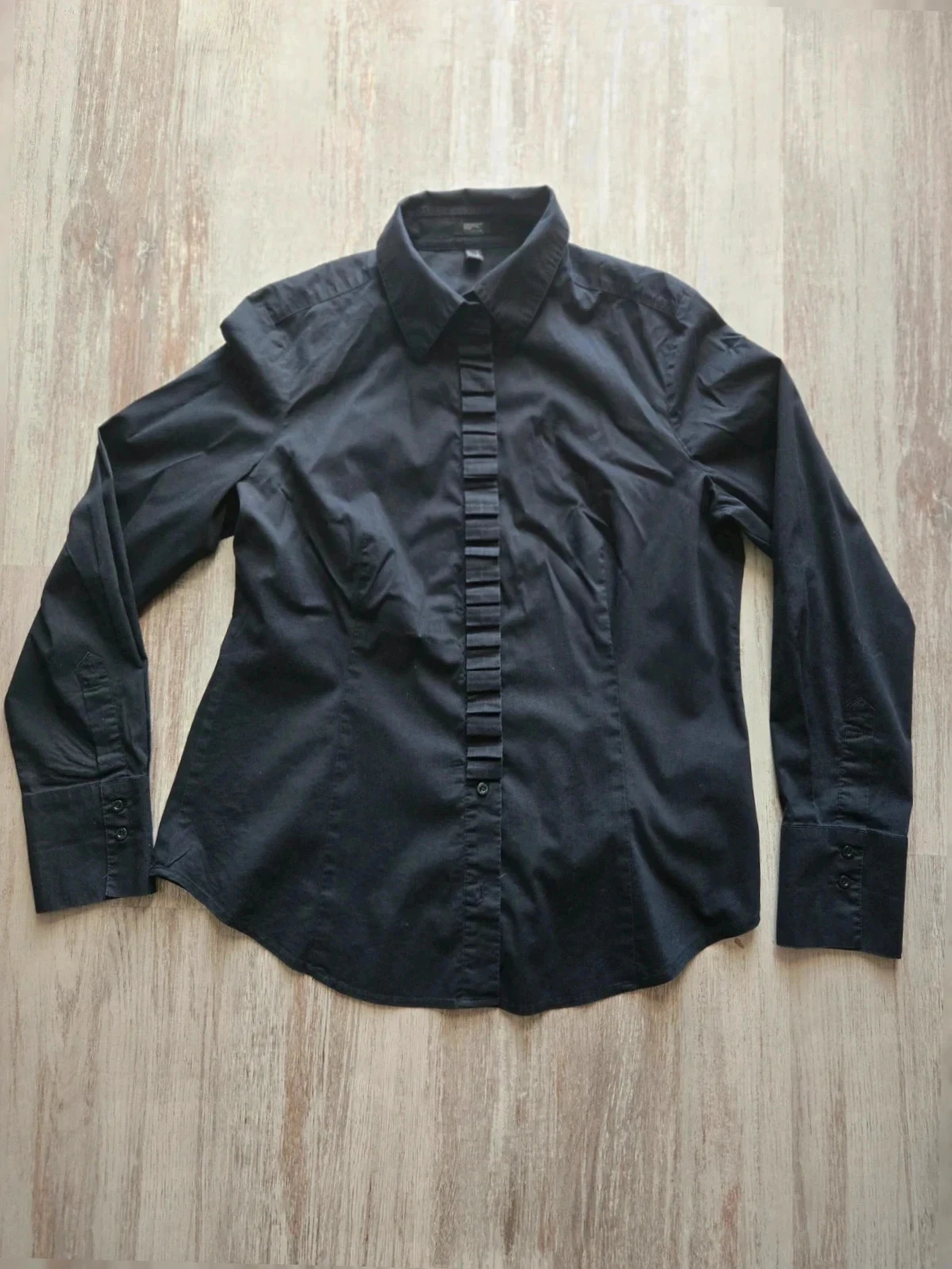 Chemise noire à petit jabot femme taille 42